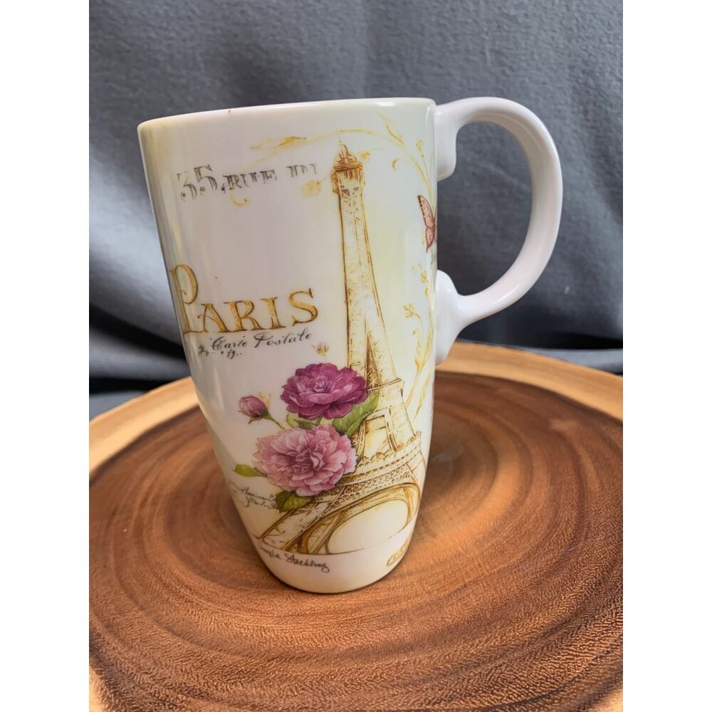 Paris Eiffel Tower 17 Oz. Floral Mug by Cypress Home